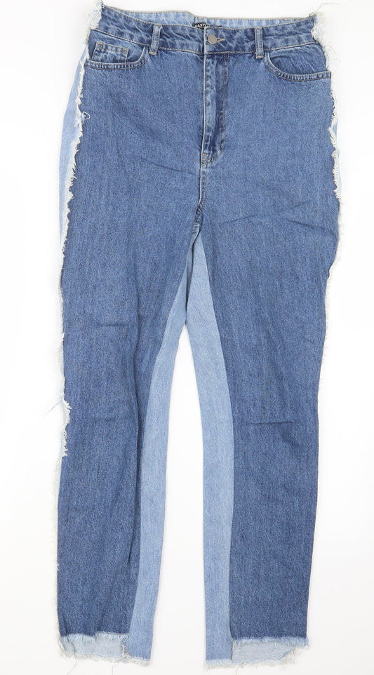 Nasty Gal Womens Blue  Denim Straight Jeans Size 10 L27 in