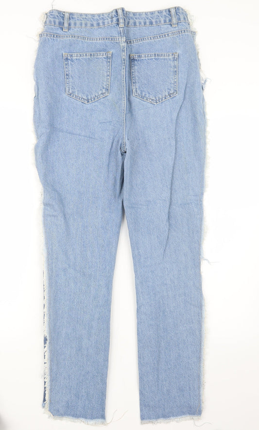 Nasty Gal Womens Blue  Denim Straight Jeans Size 10 L27 in