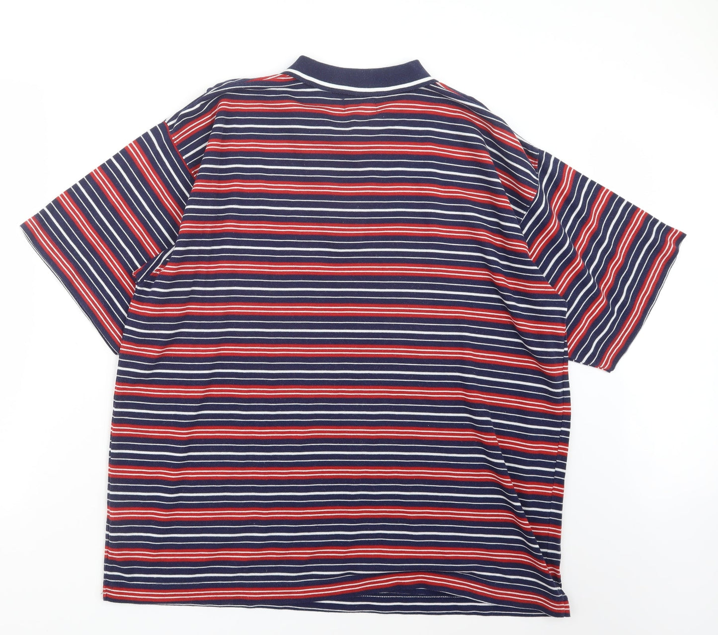 True Colours Mens Blue Striped   Polo Size XL