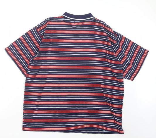 True Colours Mens Blue Striped   Polo Size XL