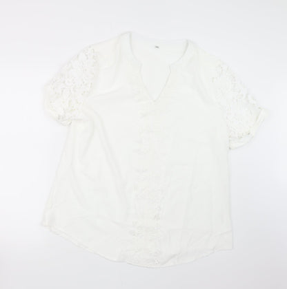 Womens UK Size XL Preworn White Basic Blouse
