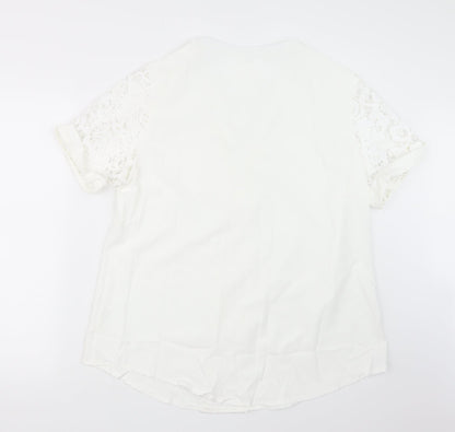 Womens UK Size XL Preworn White Basic Blouse