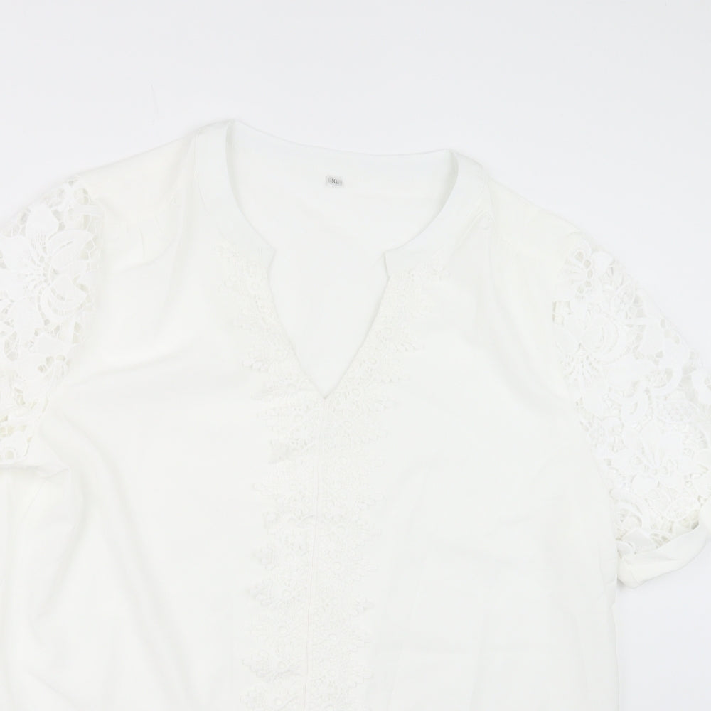 Womens UK Size XL Preworn White Basic Blouse