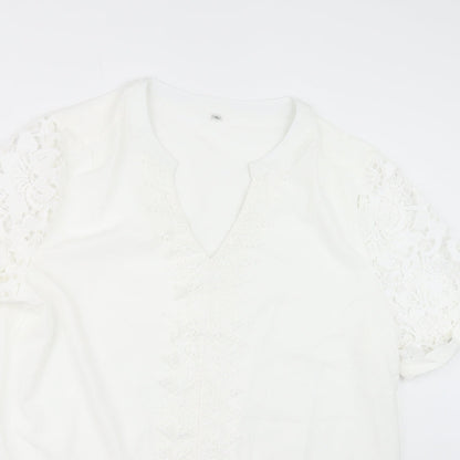 Womens UK Size XL Preworn White Basic Blouse