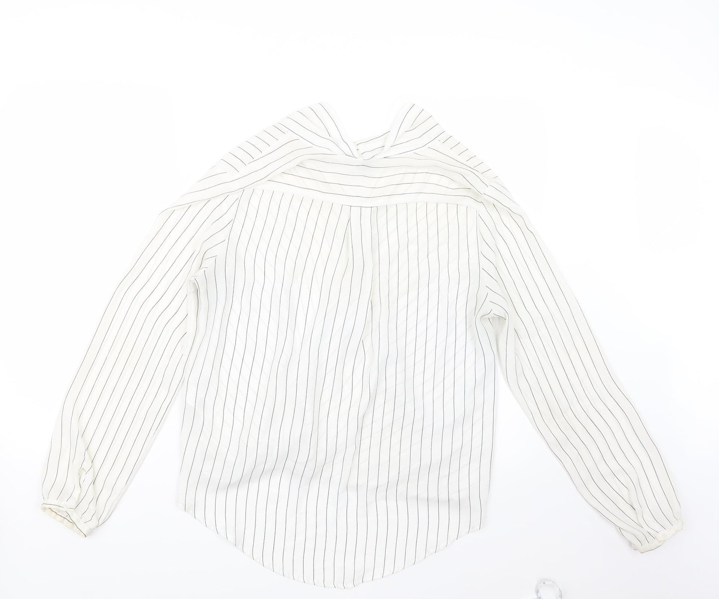 Atmosphere Womens White Striped  Basic Blouse Size 14