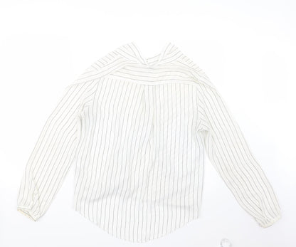 Atmosphere Womens White Striped  Basic Blouse Size 14