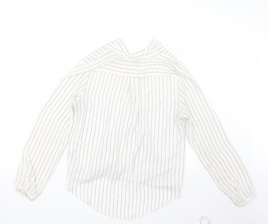 Atmosphere Womens White Striped  Basic Blouse Size 14