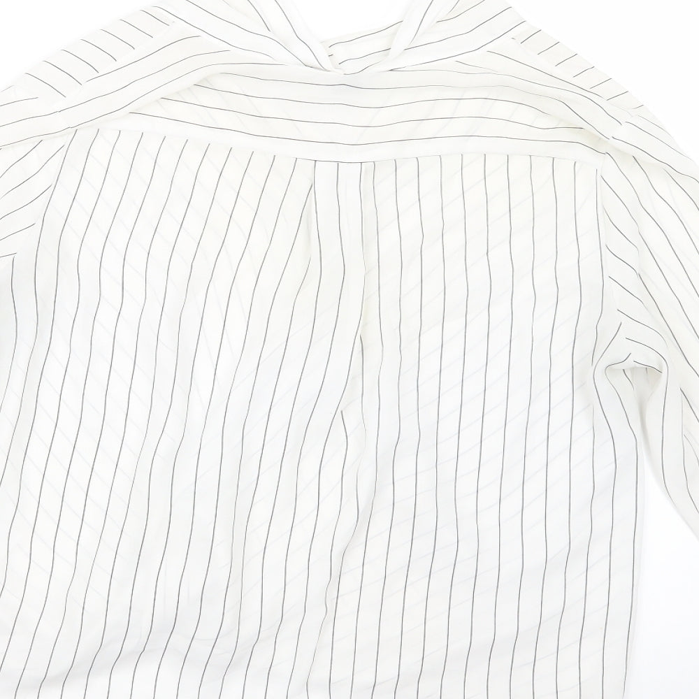 Atmosphere Womens White Striped  Basic Blouse Size 14