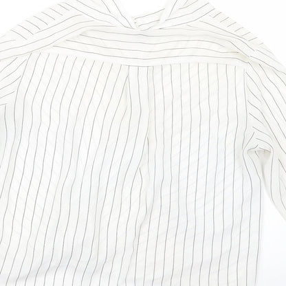 Atmosphere Womens White Striped  Basic Blouse Size 14