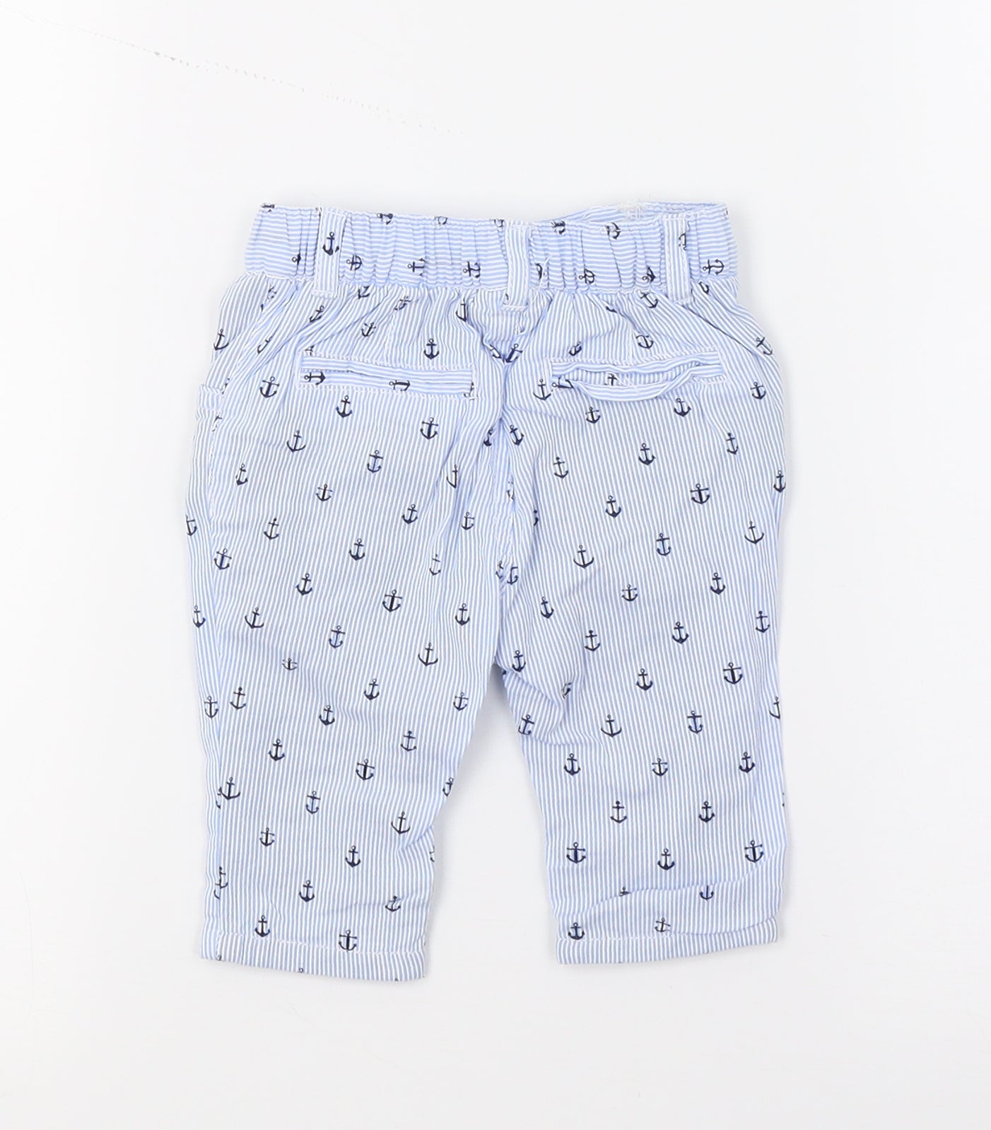 Mini Club Boys Blue Striped  Sweatpants Trousers Size 0-3 Months
