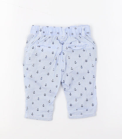 Mini Club Boys Blue Striped  Sweatpants Trousers Size 0-3 Months