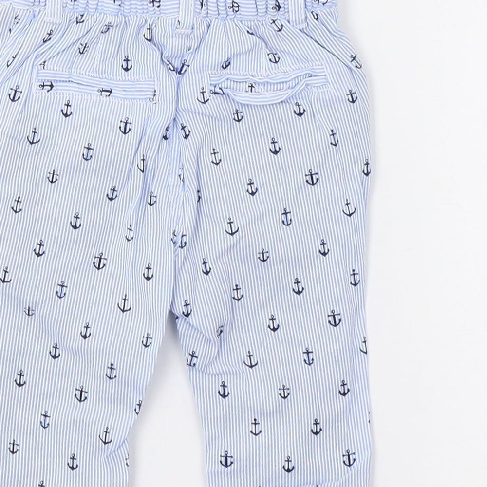 Mini Club Boys Blue Striped  Sweatpants Trousers Size 0-3 Months