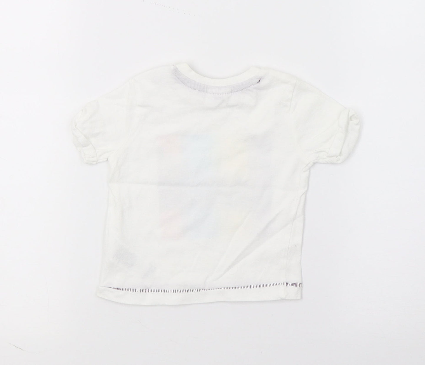 F&F Girls White  Jersey Basic T-Shirt Size 0-3 Months