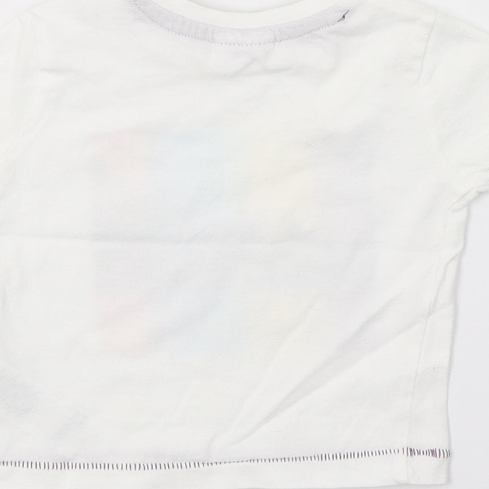 F&F Girls White  Jersey Basic T-Shirt Size 0-3 Months