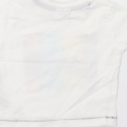 F&F Girls White  Jersey Basic T-Shirt Size 0-3 Months
