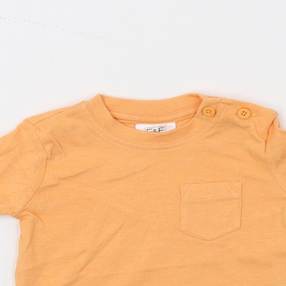 F&F Baby Orange  Jersey Basic T-Shirt Size 0-3 Months