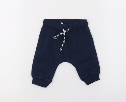 F&F Baby Blue  Jersey Jogger Trousers Size 0-3 Months