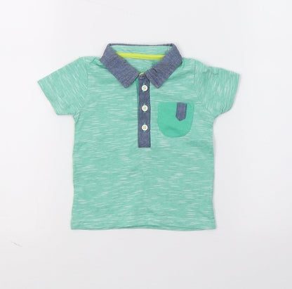 George Boys Green   Basic Polo Size 0-3 Months