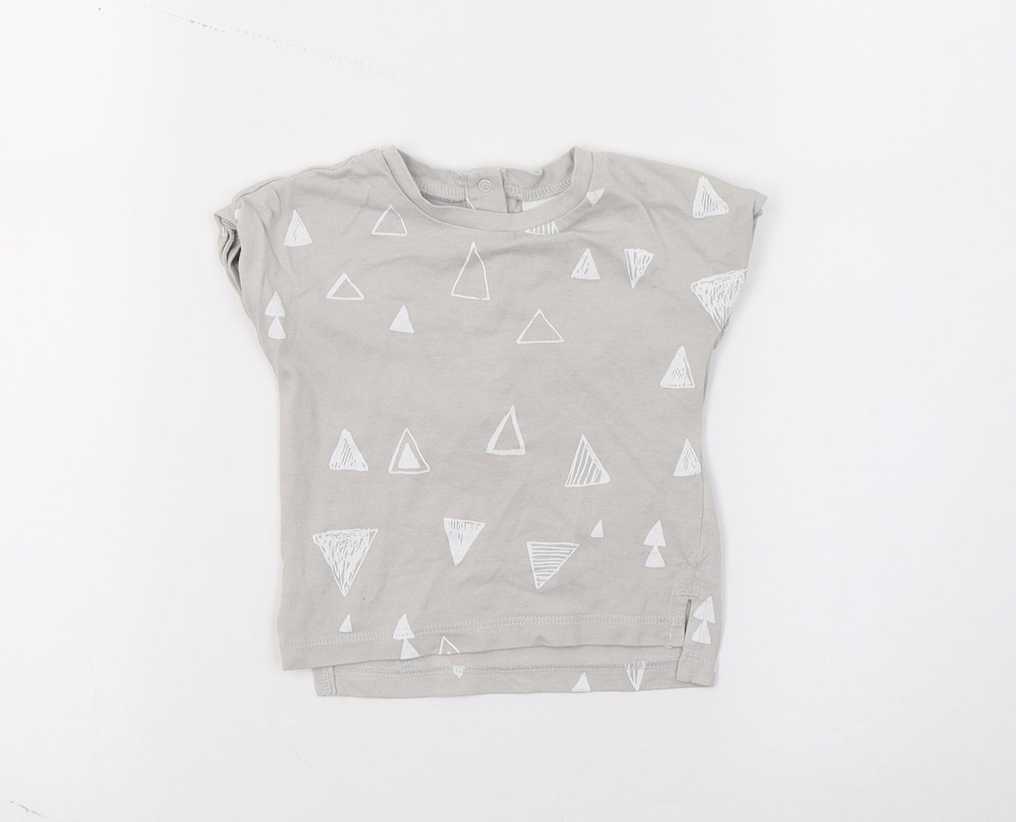 NEXT Baby Grey Geometric Jersey Basic T-Shirt Size 0-3 Months