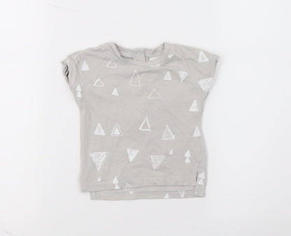 NEXT Baby Grey Geometric Jersey Basic T-Shirt Size 0-3 Months