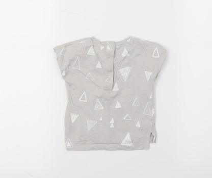 NEXT Baby Grey Geometric Jersey Basic T-Shirt Size 0-3 Months
