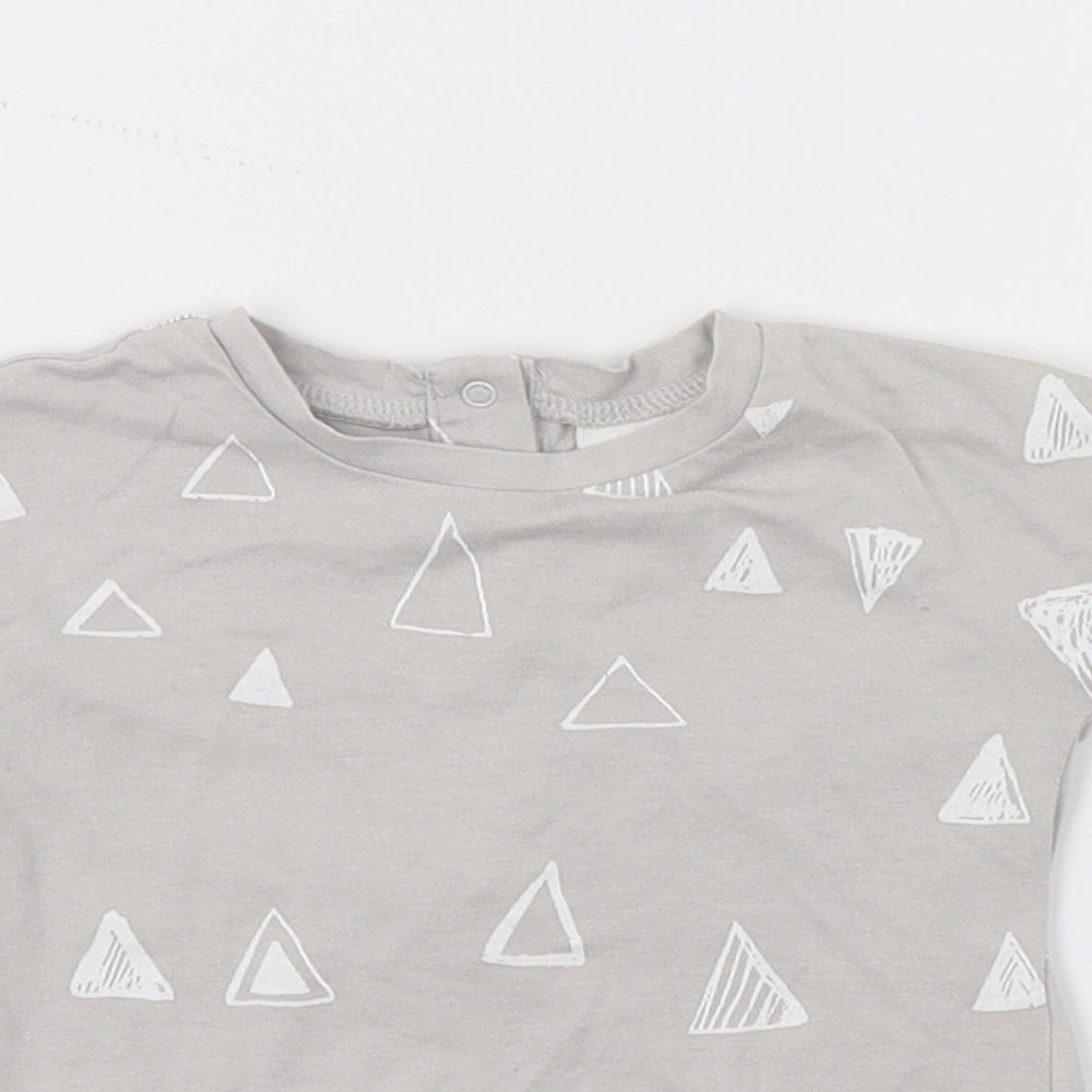 NEXT Baby Grey Geometric Jersey Basic T-Shirt Size 0-3 Months