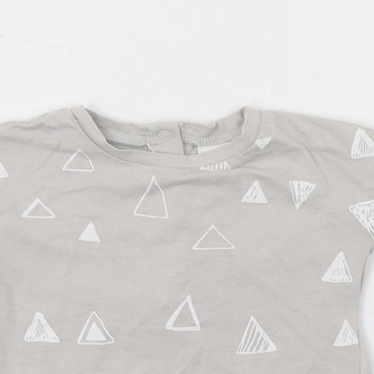 NEXT Baby Grey Geometric Jersey Basic T-Shirt Size 0-3 Months