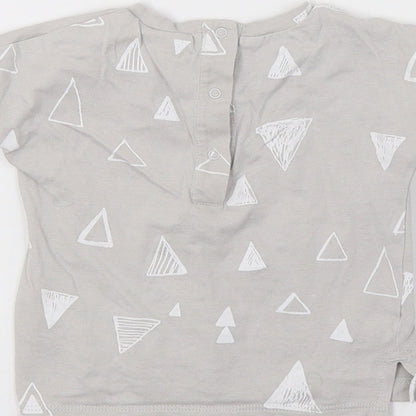 NEXT Baby Grey Geometric Jersey Basic T-Shirt Size 0-3 Months