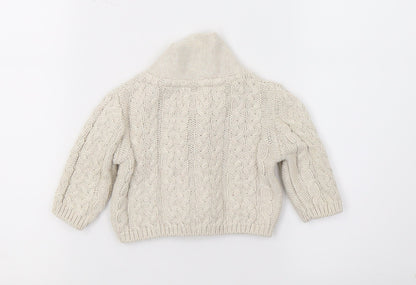 NEXT Girls Beige  Knit Cardigan Jumper One Size
