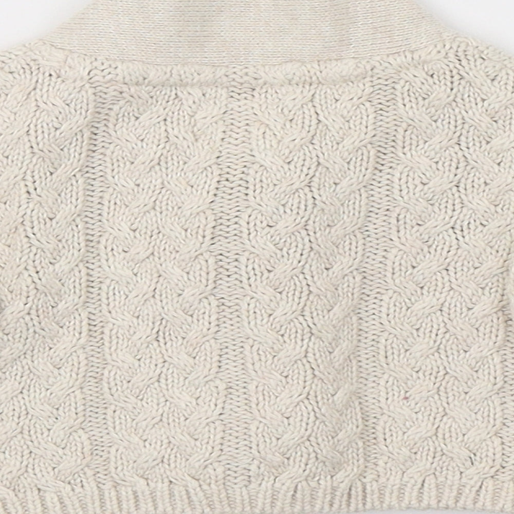 NEXT Girls Beige  Knit Cardigan Jumper One Size