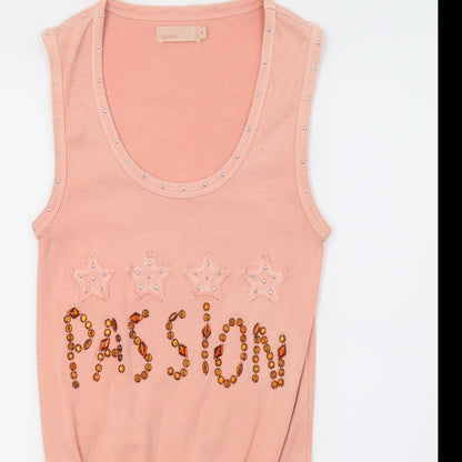 Womens UK Size XS ICHI Orange Basic Tank