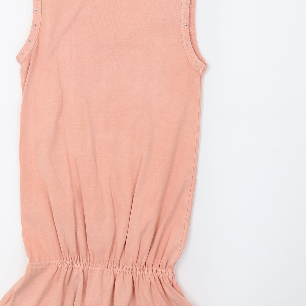 Womens UK Size XS ICHI Orange Basic Tank