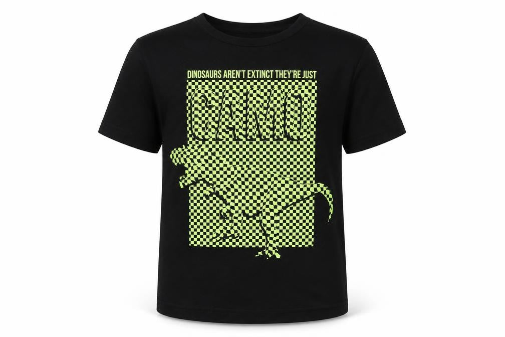 Next Boys Black  Jersey Basic T-Shirt Size 7 Years  - dinasour