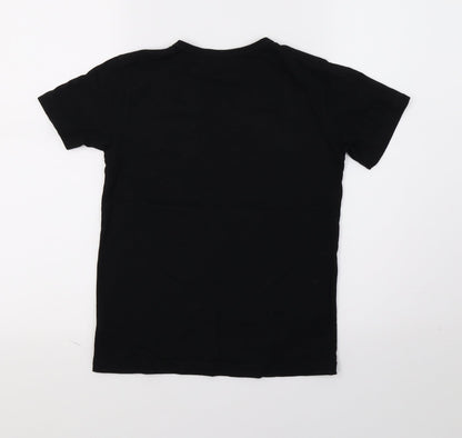 Next Boys Black  Jersey Basic T-Shirt Size 7 Years  - dinasour