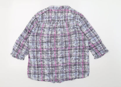 Bonmarché Womens Multicoloured Check Top Pyjama Top Size 16