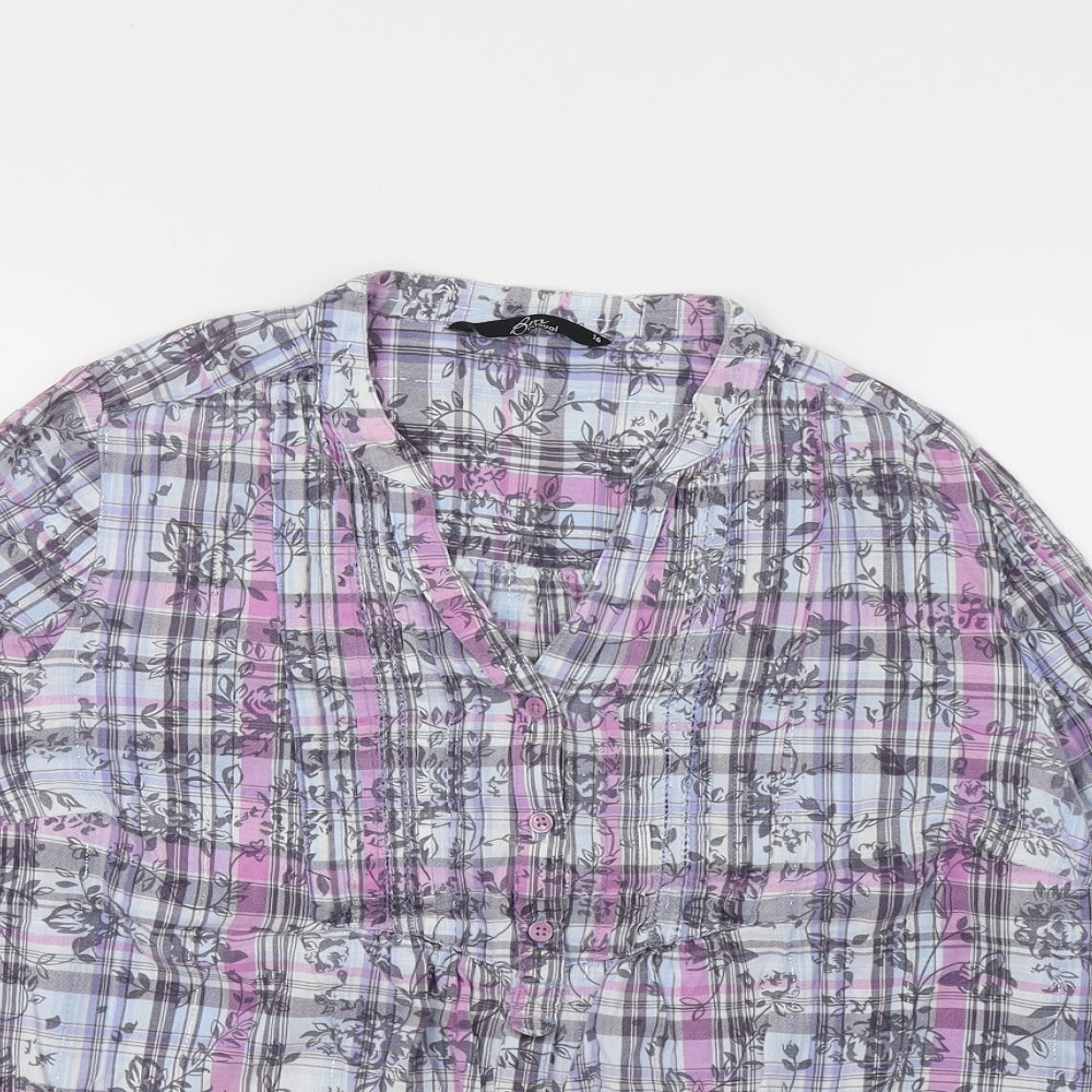 Bonmarché Womens Multicoloured Check Top Pyjama Top Size 16
