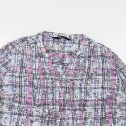 Bonmarché Womens Multicoloured Check Top Pyjama Top Size 16