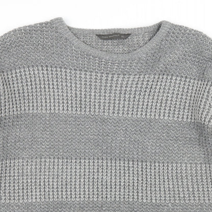 Cedar Wood State Mens Grey Striped Knit Pullover Jumper Size XL