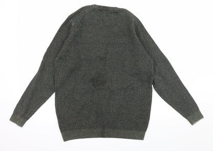 Easy Mens Green  Knit Pullover Jumper Size S