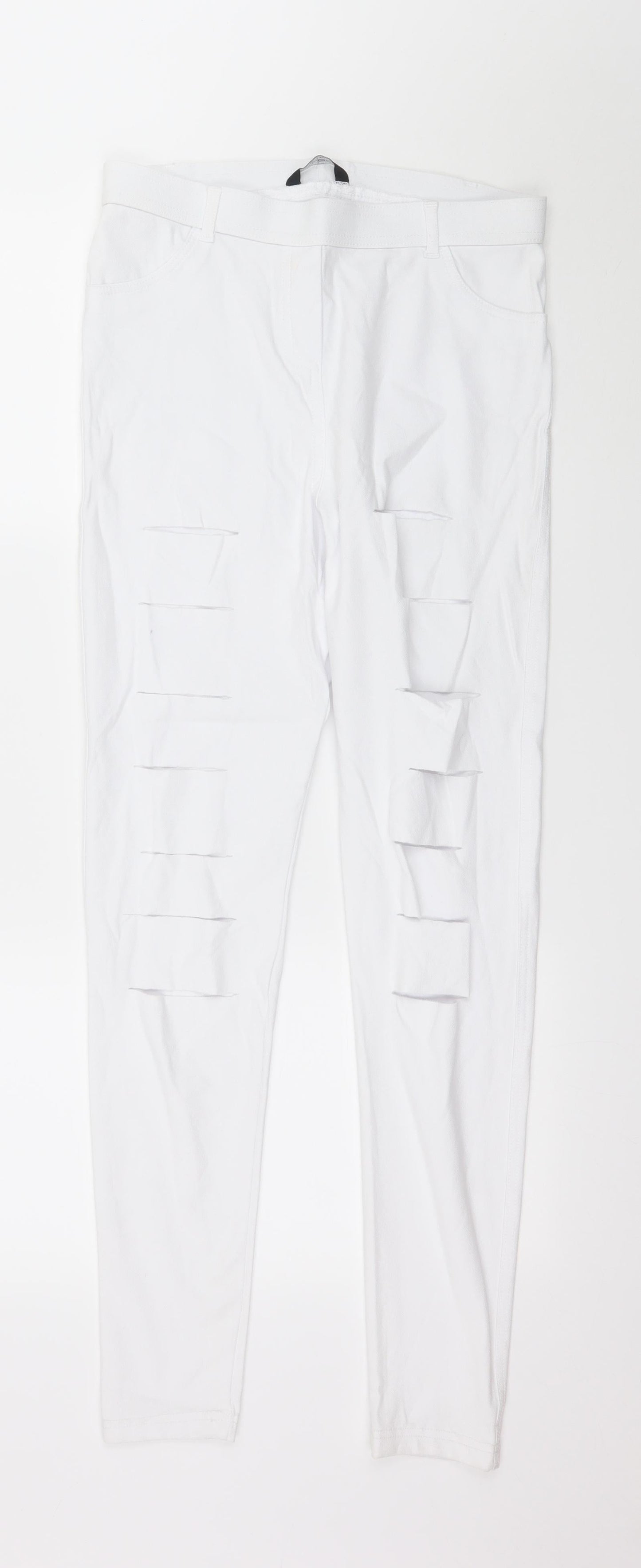 Select Womens White  Denim Jegging Jeans Size 12 L29 in