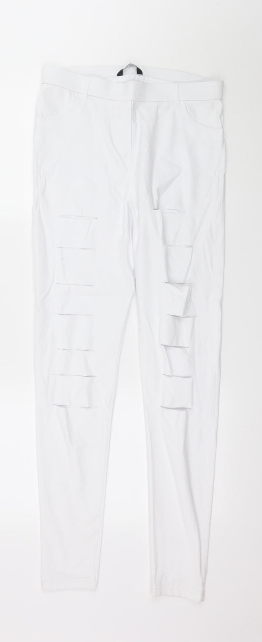 Select Womens White  Denim Jegging Jeans Size 12 L29 in