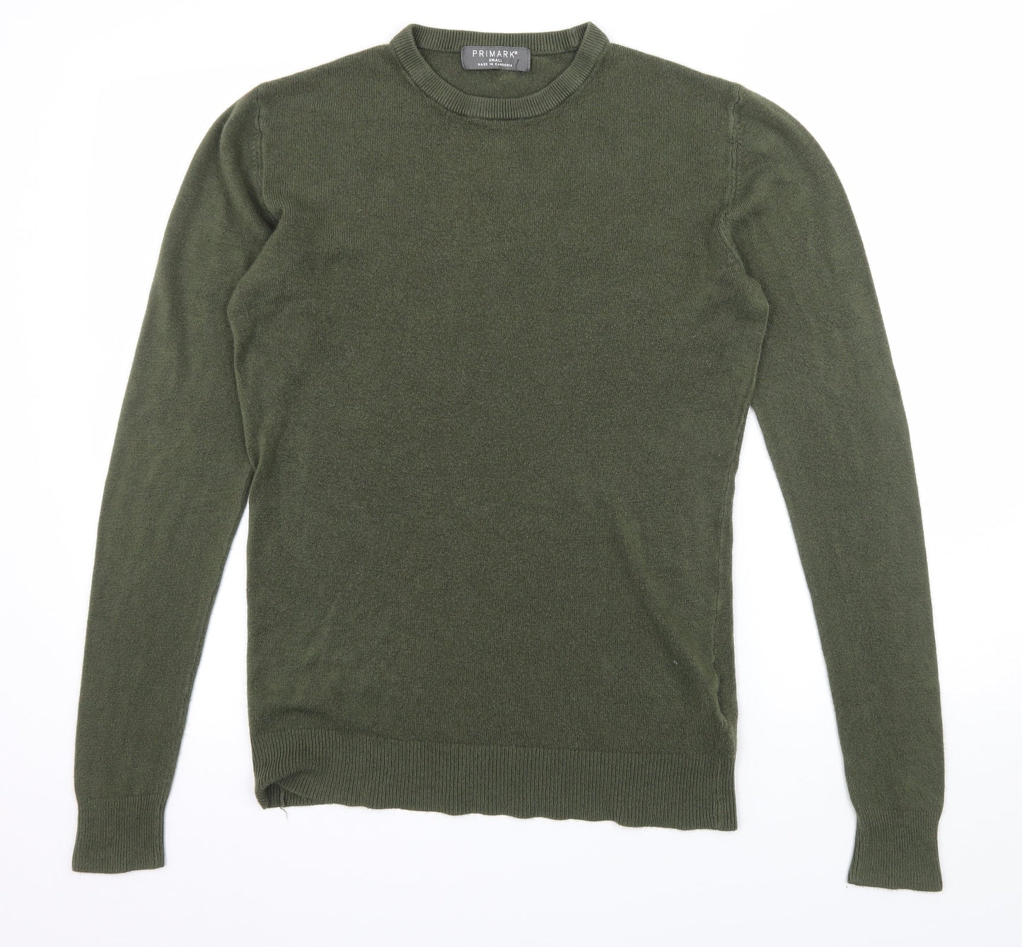 Primark Mens Green  Knit Pullover Jumper Size S