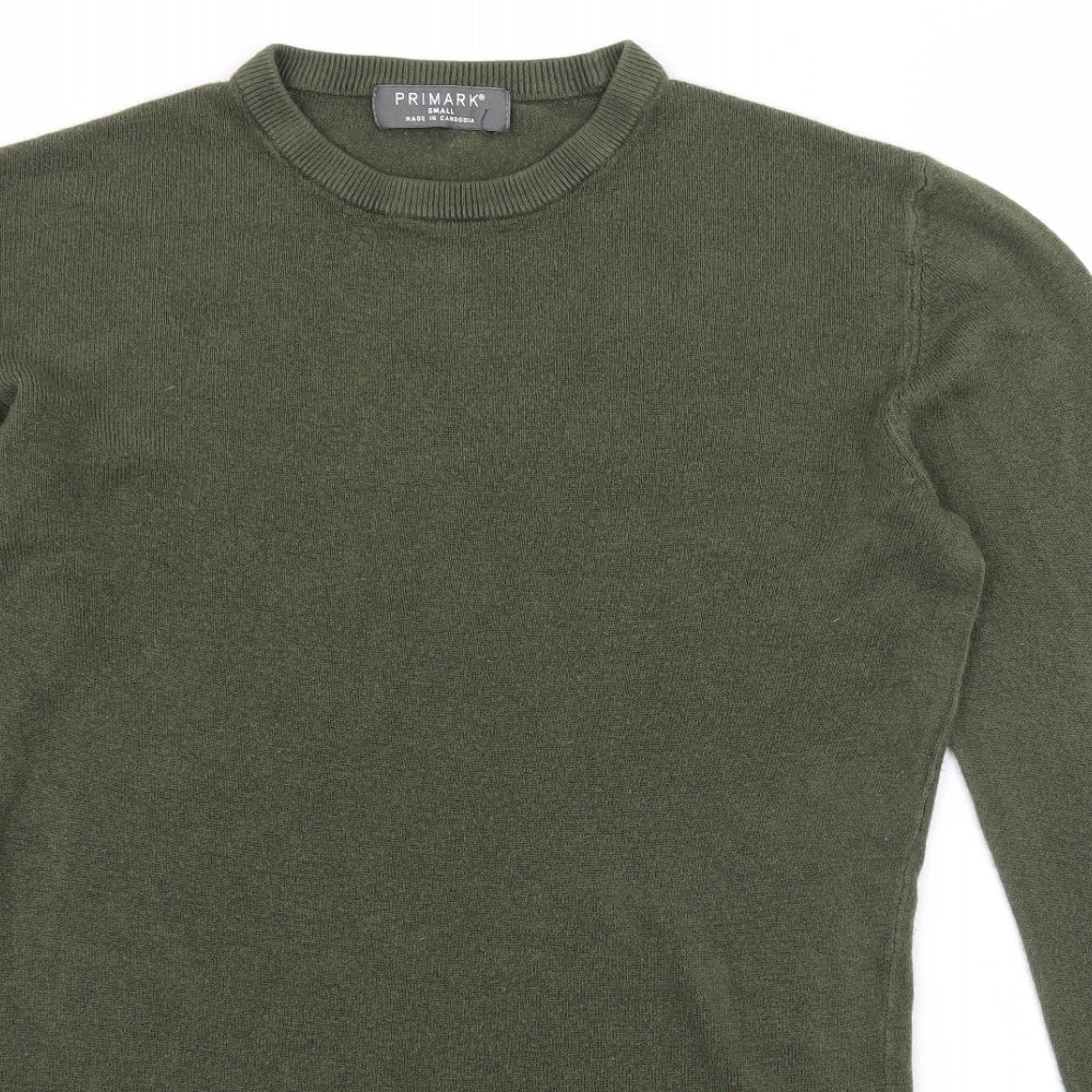 Primark Mens Green  Knit Pullover Jumper Size S