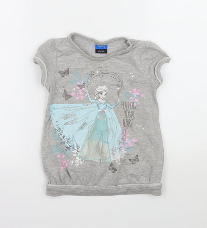 George Girls Grey  Jersey Basic T-Shirt Size 2-3 Years  - Frozen