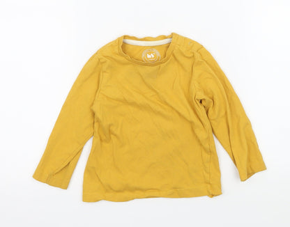 Additional front view of BS boys’ yellow jersey basic t-shirt, size 9-12, months