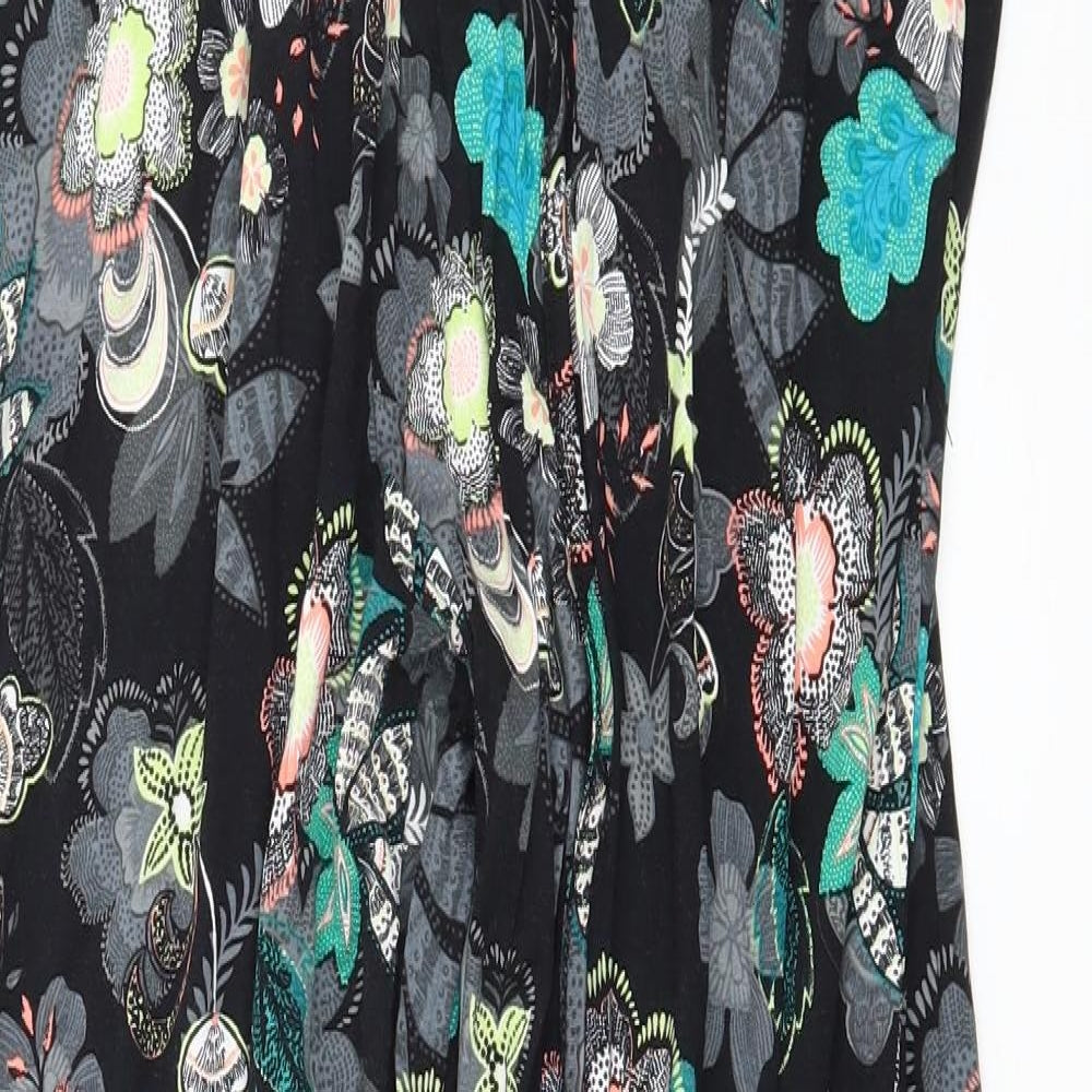 George Womens Black Floral Jersey Trousers  Size 36 in L29 in