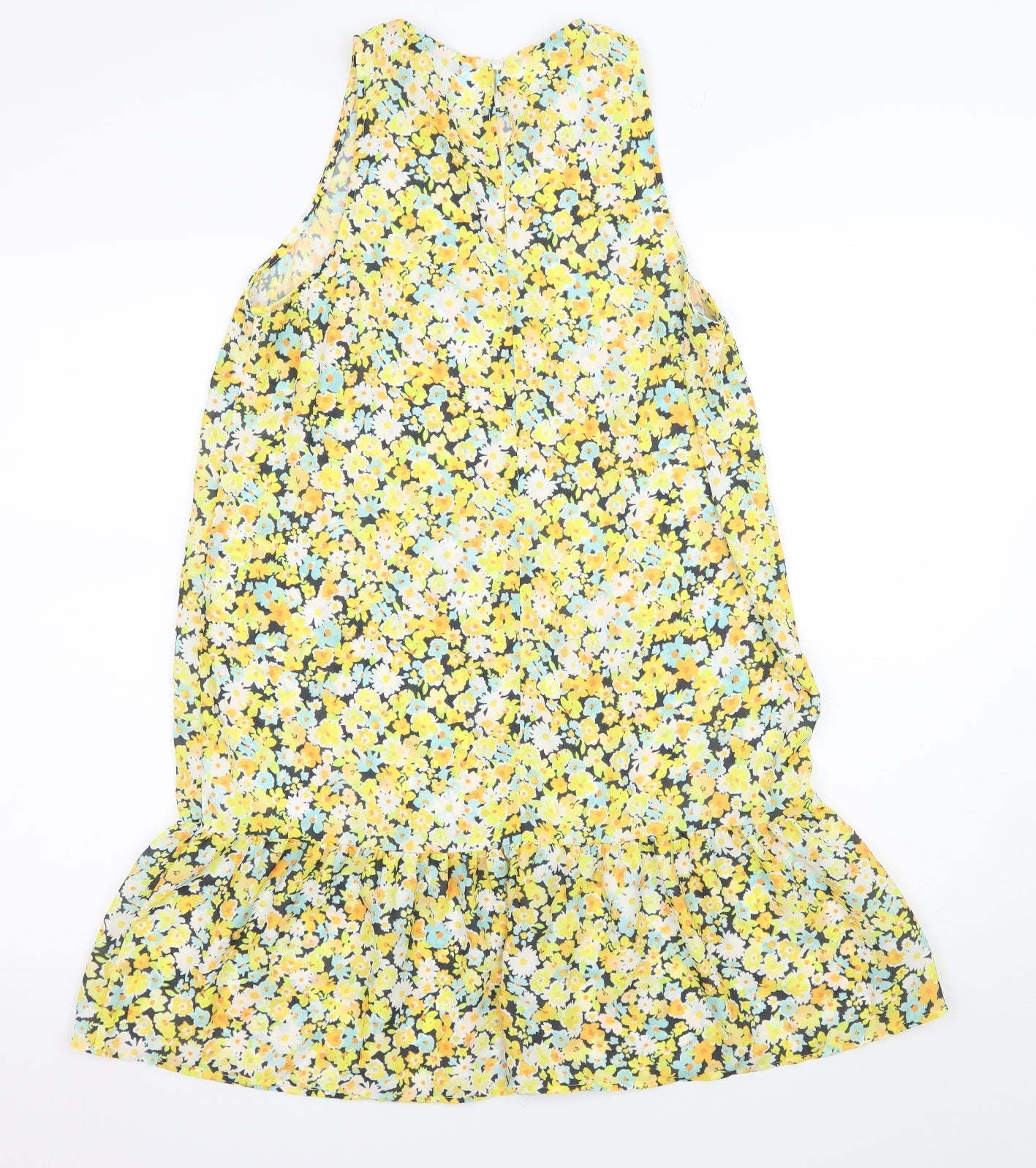 Boohoo Womens Yellow Floral  A-Line  Size 10