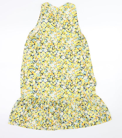 Boohoo Womens Yellow Floral  A-Line  Size 10