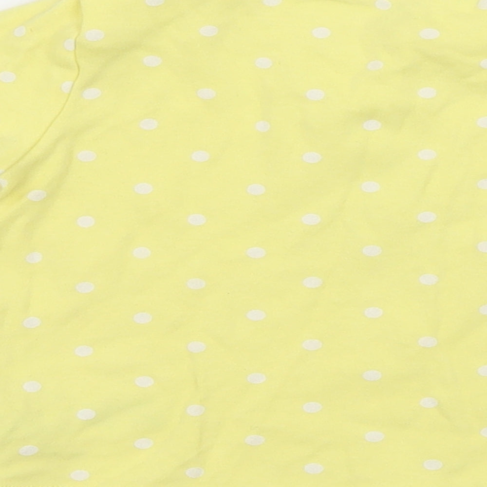 F&F Girls Yellow Polka Dot Jersey Basic T-Shirt Size 12-18 Months  - Just be you