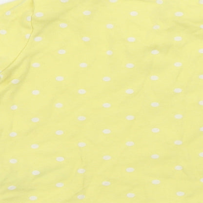 F&F Girls Yellow Polka Dot Jersey Basic T-Shirt Size 12-18 Months  - Just be you